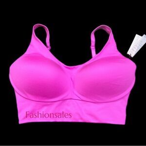 Victorias Secret Allegro Medium Support Flow on Point Lined sport bra pink 36DDD